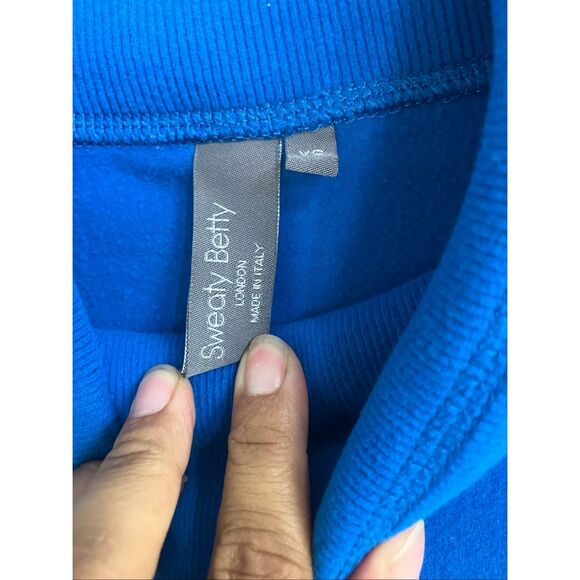 Sweaty Betty London made in Italy cowl neck blue sweater XS oversized #711 - Picture 3 of 7